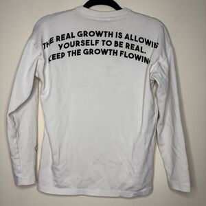 ZARA Motivational Spiritual Quote Meta White Longsleeve Crewneck Shirt